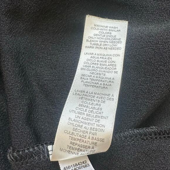 Chico's, Black, Quarter Sleeve, Collared V-Neck, Stretchy Long Dress- 1(M) - Picture 5 of 8